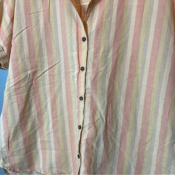 Patagonia lightweight A/C button up shirt peach stripe size large - Picture 4 of 11